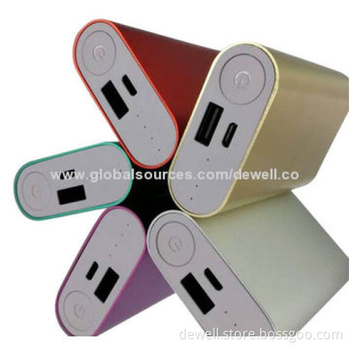 4000mAh grade A 18650 Li-ion battery USB mobile phone chargers, metal case, LED battery indicator